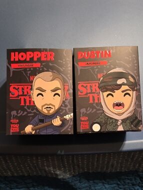 YouTooz Stranger Things Hopper & Dustin Vinyl Figure Boxes - Black